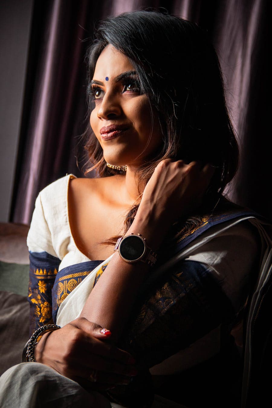Chanderi Cotton — Cobalt Zari